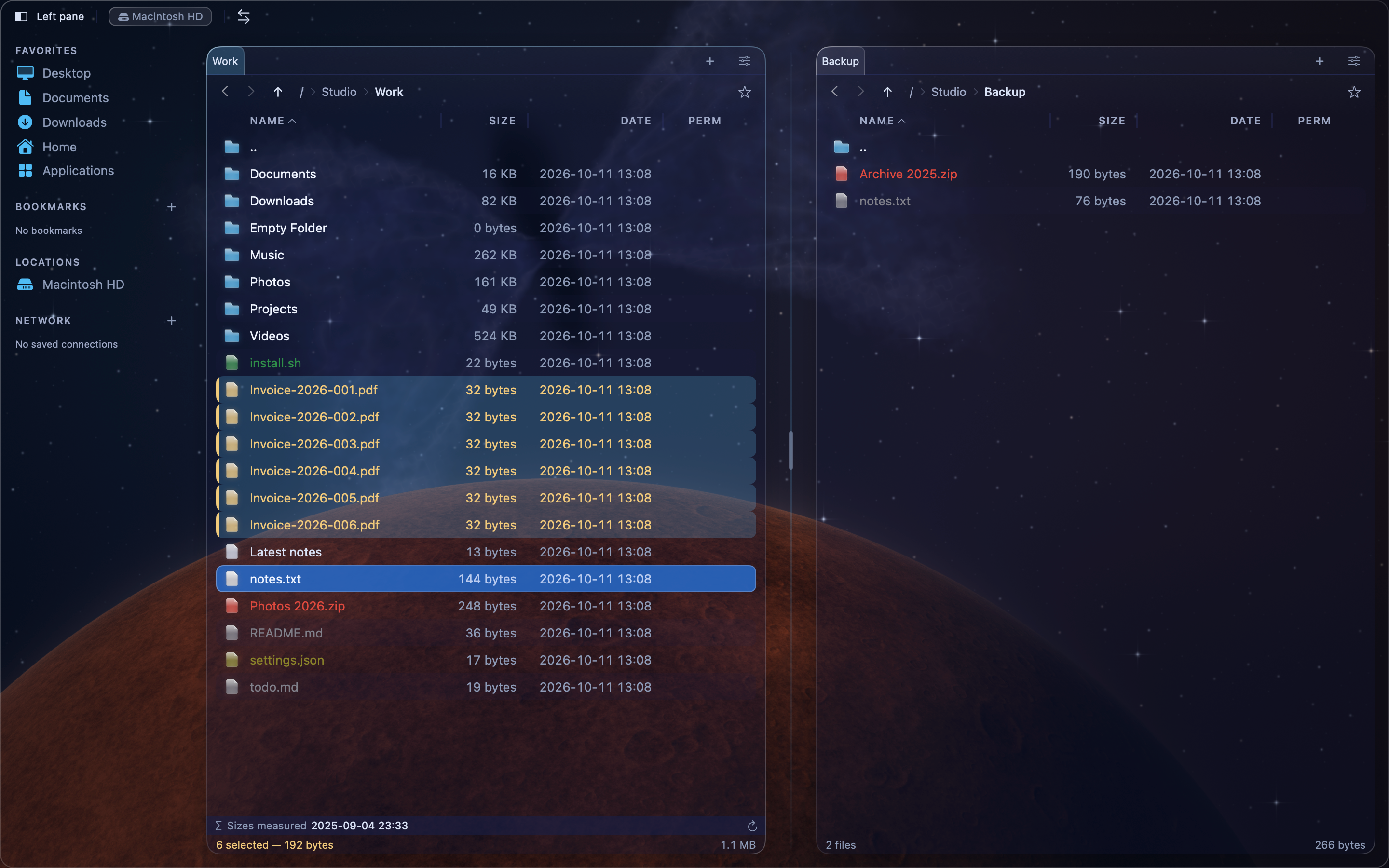 MeiFiles selection marked screenshot.