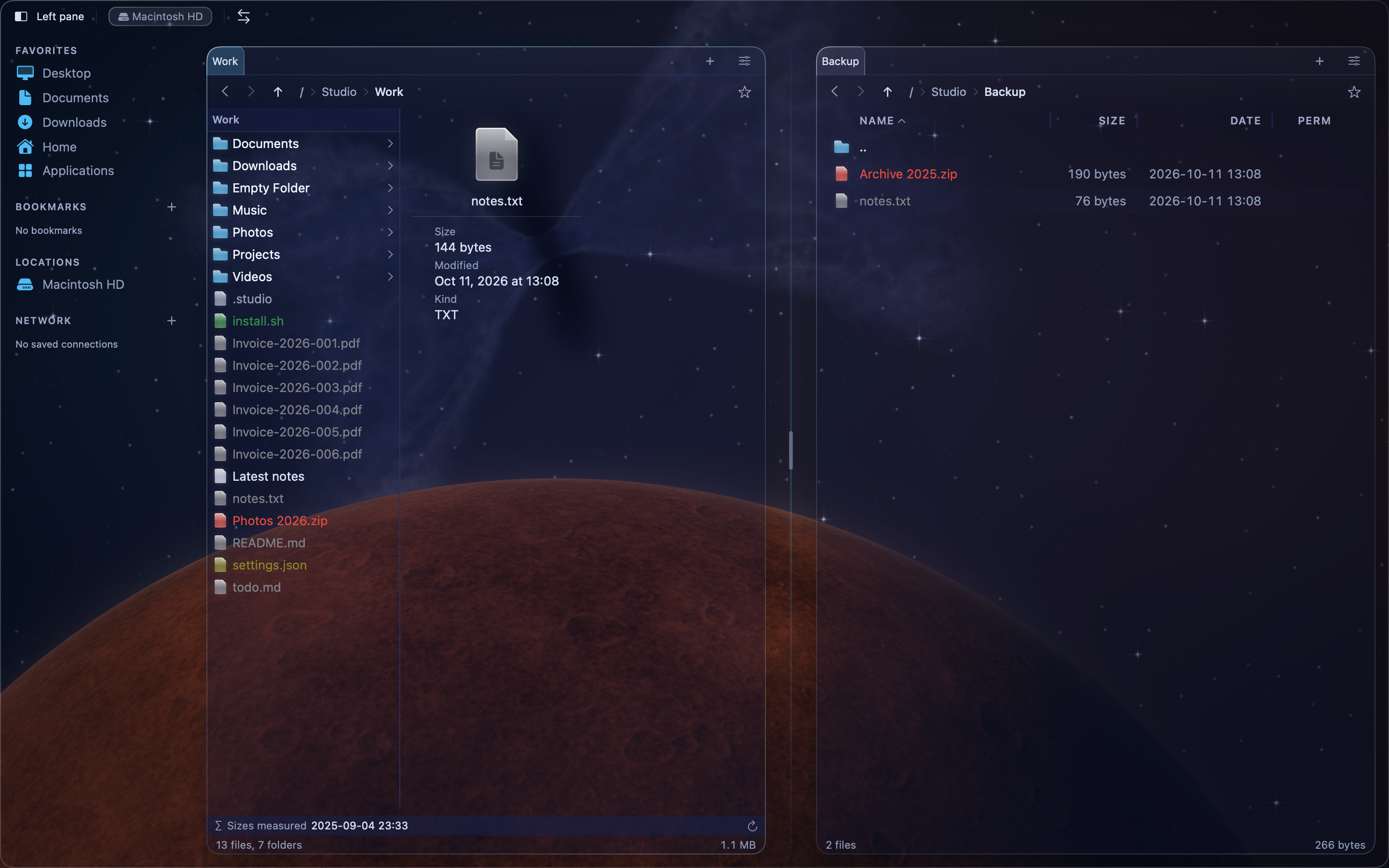 The Photos folder in Column view, with the parent folders in columns to the left.